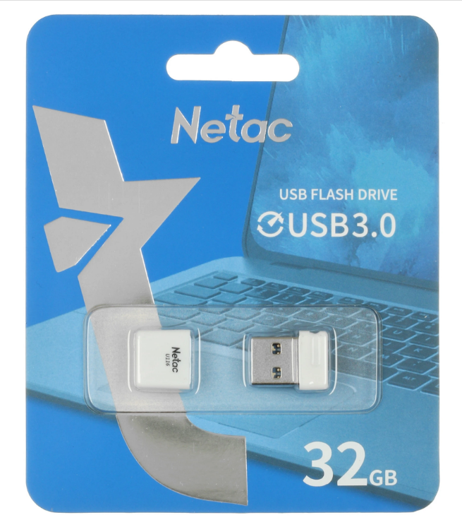 Флешка .32Gb Netac U116 USB3.0 миниатюрная пластиковая, белая
