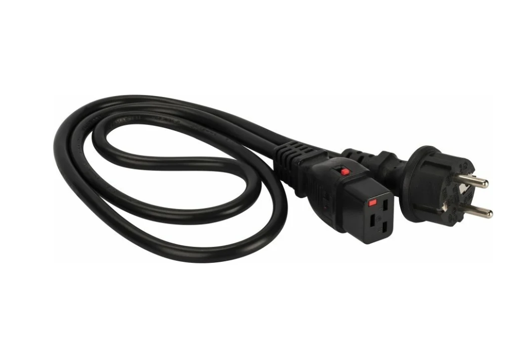 Кабель питания 220V  0.5м,  C19 - Schuko, 16A, Lanmaster черный