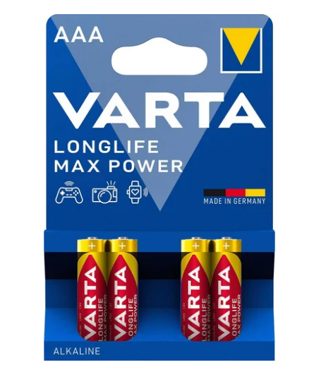 Элемент питания AAA, 1.5V,  4шт, Varta Max Tech LR03 BL4