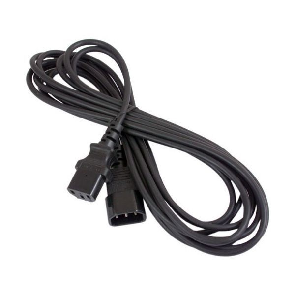 Кабель питания 220V C13 - C14, 3.0м,  6А, черный (удлинительный)