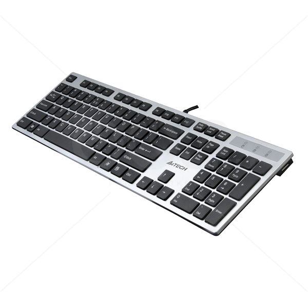 Клавиатура проводная A4Tech KV-300H USB-Hub Slim серый