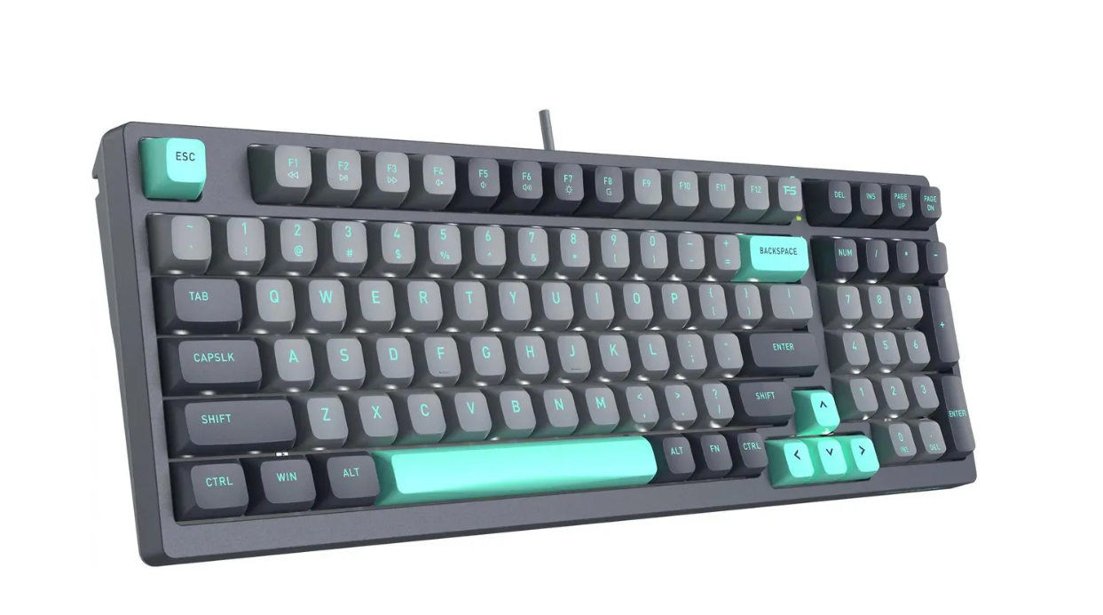 Клавиатура проводная A4Tech FS300 Fstyler (механическая, подсветка, 1.8 м) PANDA ROCK черно-серый