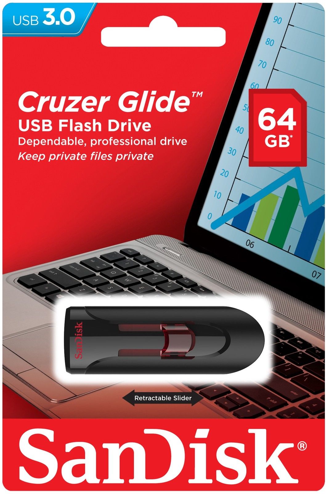 Флешка .64Gb SanDisk Cruzer Glide USB 3.0