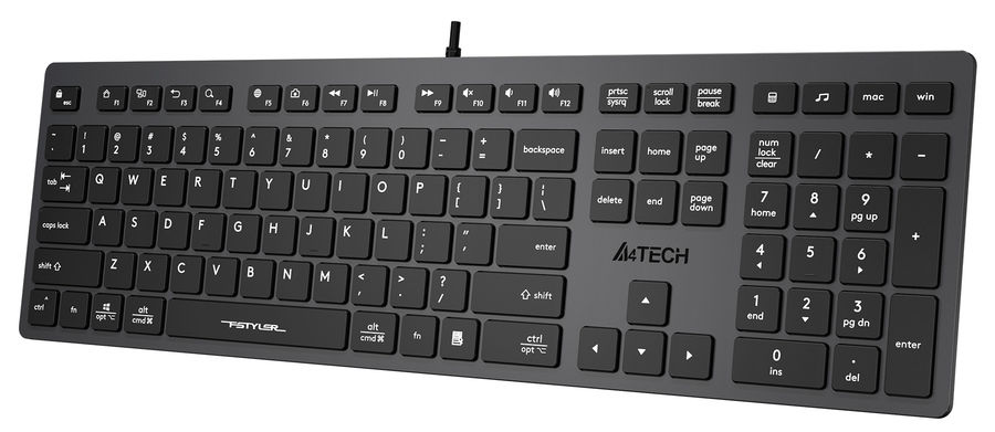 Клавиатура проводная A4Tech Fstyler FX50 серый
