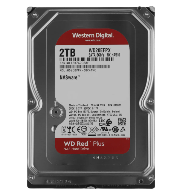 Жесткий диск SATA .2Tb WD Red Plus 5400rpm 64Mb SATA-3