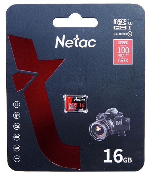 Карта памяти microSD .16Gb Netac P500 Ultra Class 10 80MB/s