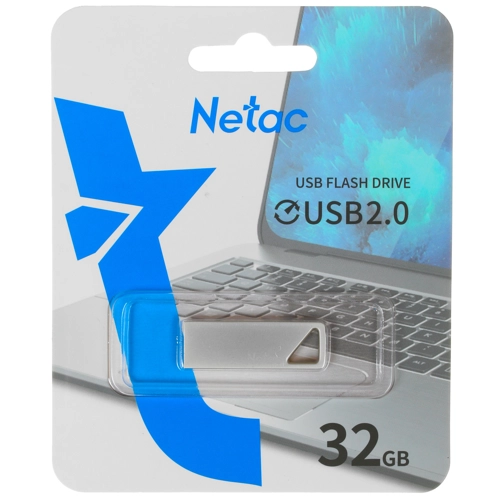 Флешка 32Gb Netac U326 USB2.0 металлическая плоская