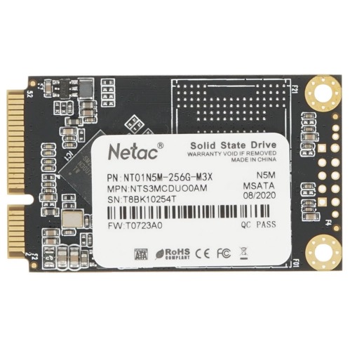 Накопитель SSD mSATA 256Gb Netac N5M Series (SATA, 540/490 Мбайт/сек)