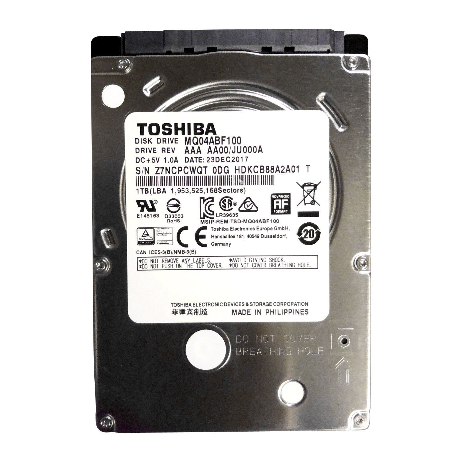 Жесткий диск_2.5" SATA .1Tb Toshiba MQ04ABF100 5400rpm 128Mb SATA-3