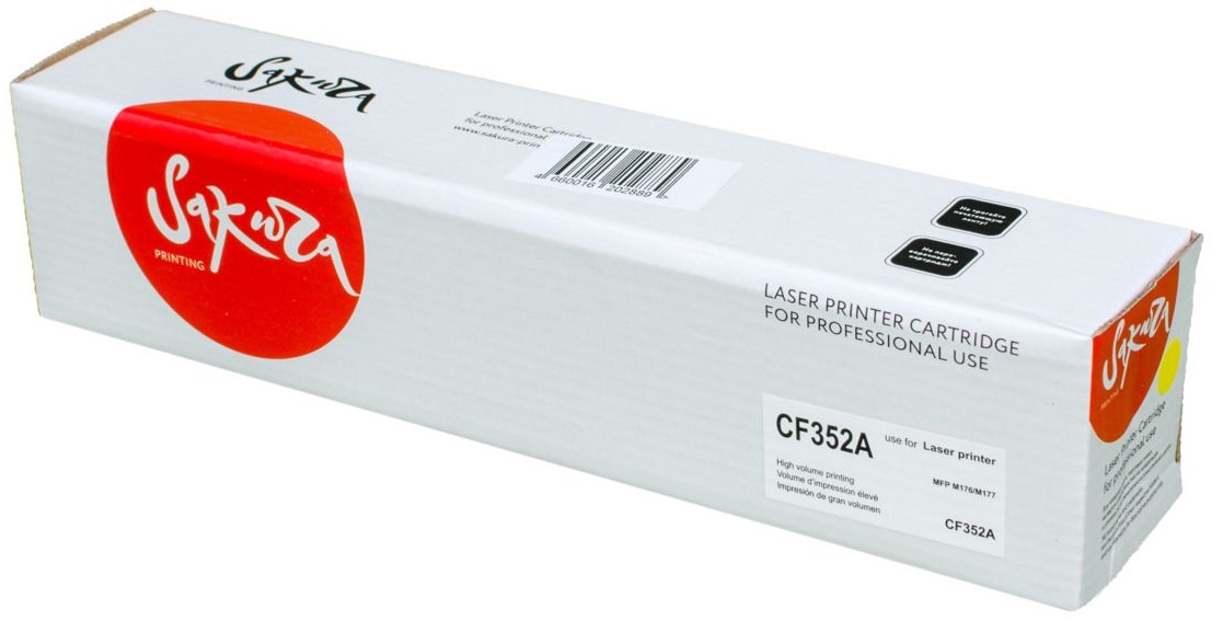 Картридж лазерный Sakura  SACF352A (CF352A) для HP MFP M176, M177, желтый