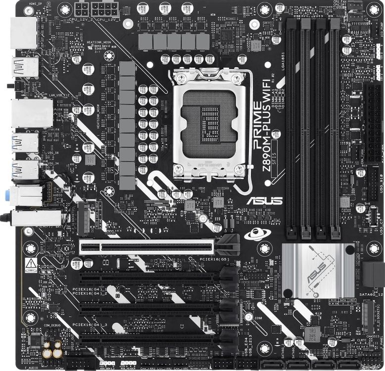 Материнская плата Socket-1851 Asus PRIME Z890M-PLUS WIFI (Z890) 4*DDR5 HDMI DP mATX