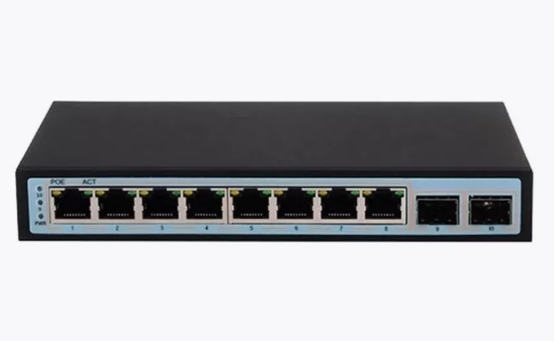Коммутатор 10 port Digma DSP208G-2G-1S-T120 1000 Мбит/сек 8*PoE