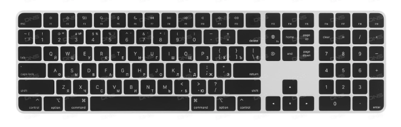 Клавиатура беспроводная Apple Magic Keyboard Touch ID Numeric Keypad черный
