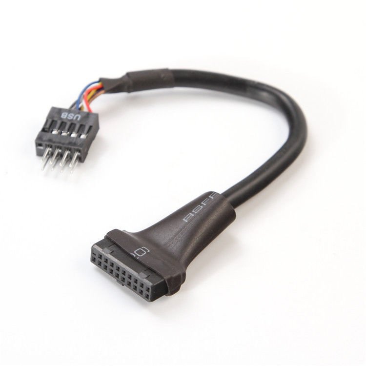 Кабель-переходник USB-A 2.0 10-pin (m) < - > 20-pin (f) , Cablexpert (для корпусов без USB3.0)