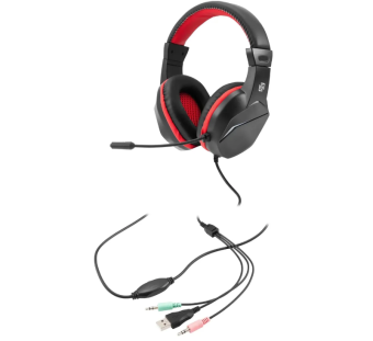 Наушники проводные Oklick HS-L335G (мониторные закрытые, 20-20 000 Гц, 104дБ, 2.2м, проводные USB/3,5 мм) black