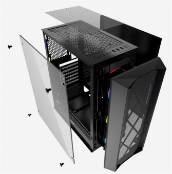 Корпус Powercase Rhombus X3 Mesh ATX Bllack