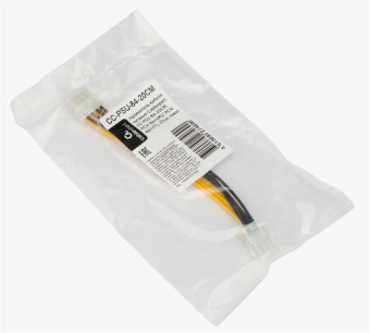 Кабель-удлинитель 8pin PCI-E (m) --> 4pin PCI-E (f) 20см, Cablexpert CC-PSU-84-20CM