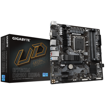 Материнская плата Socket-1700 Gigabyte B760M DS3H DDR4 (B760) 4*DDR4 VGA HDMI DP mATX