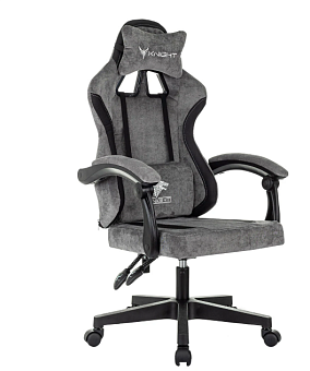 Кресло Knight Wolf серый/черный крестов. пластик