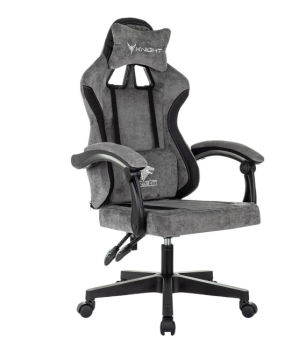 Кресло Knight Wolf серый/черный крестов. пластик