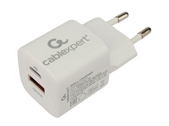 Сетевое зарядное устройство Cablexpert MP3A-PC-46 20W QC3.0/PD USB Type-C белый