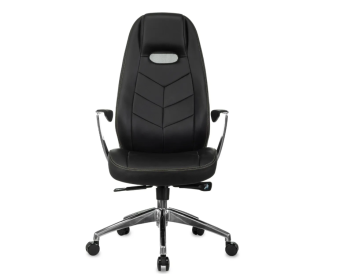 Кресло Бюрократ _ZEN кожа крестов. алюминий, черный