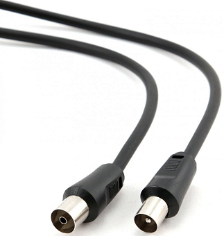 Кабель коаксиальный TV (m) < - > TV (f) 3.0m, Cablexpert, телевизионный, удлинительный, черный