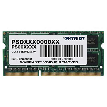 Модуль памяти SODIMM DDR3 4096Mb PC-10600 1333MHz Patriot