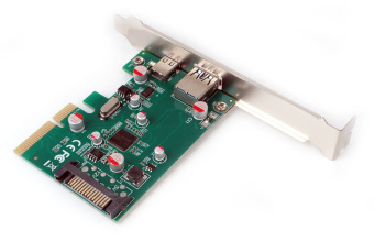 Контроллер PCI-E Gembird SPCR-02 (1*USB3.1, 1*USB-C )
