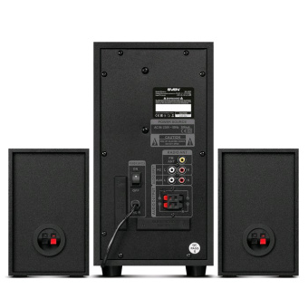 Акустическая система SVEN MS-2055 (2x12.5W+30W, SD/USB, FM, ПДУ) дерево, черный