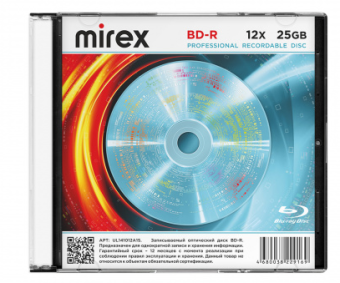 Диск BD-R 25 Gb Mirex 12x Slim Case