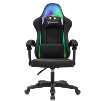 Кресло Knight Wolf RGB (ткань, фиксация наклона спинки в любом полож., крестов. пластик, до 120 кг) 
