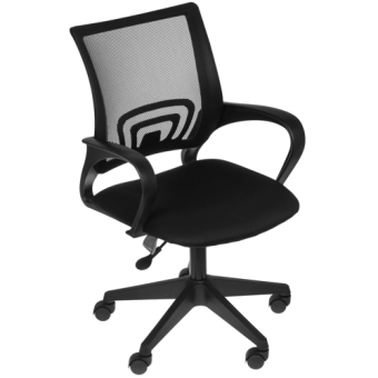 Кресло Бюрократ CH-695NLTSL (сетка/ткань, без мех. качания, крест. металл хром, до 120 кг) Черный