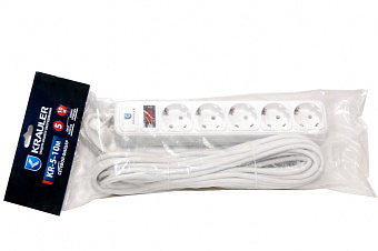 Сетевой фильтр Krauler (5 розеток) 10.0м