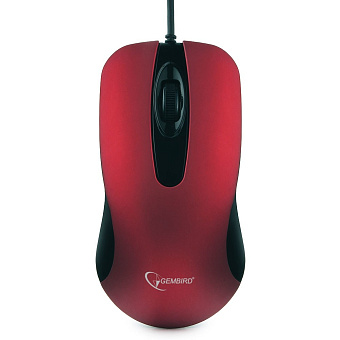 Мышь проводная Gembird MOP-400R Optical USB красный