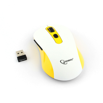 Мышь беспроводная Gembird MUSW-221 Wireless Optical желтый