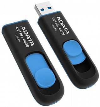 Флешка .64Gb ADATA [UV128] USB3.0 черный/синий