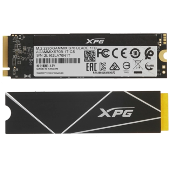 Накопитель SSD M.2 1Tb ADATA XPG BLADE S70 (PCI-E 4.0 x4, 7400/5500 Мбайт/сек)
