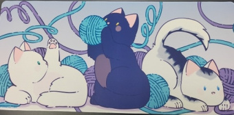 Коврик для мыши GameCover Котики (800 x 300 x 3 мм) фиолетовый