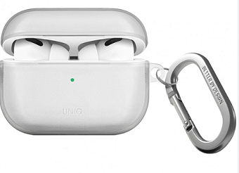 Чехол для наушников Apple Airpods 4 - прозрачный силиконовый c карабином