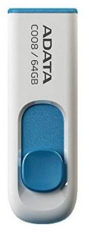 Флешка .64Gb ADATA [C008] белый-синий USB