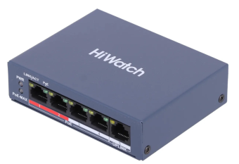 Коммутатор 5 port HiWatch DS-S504P(B) 100 Мбит/сек 4*PoE