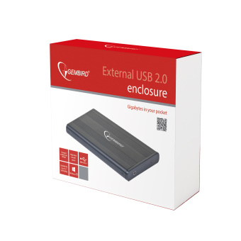 Внешний контейнер USB2.0 -> SATA 2.5", Gembird EE2-U2S-5-S алюминий, серебристый