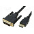 Кабель соединительный HDMI (m) < - > DVI (m),  3.0м, Single link, Cablexpert