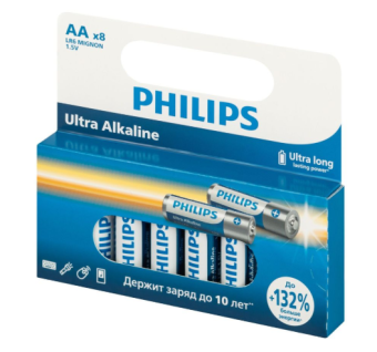 Элемент питания AA, 1.5V,  8шт, Philips Ultra LR6