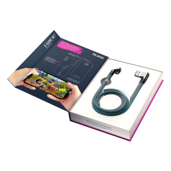 Кабель USB-A < - > microUSB, 1.2м, Olmio (X-Game Neo, текстильная оплетка, угловая конструкция штекеров)
