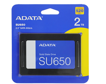 Накопитель SSD SATA 2Tb AData Ultimate SU650 (3D NAND, 520/450 Мбайт/сек)