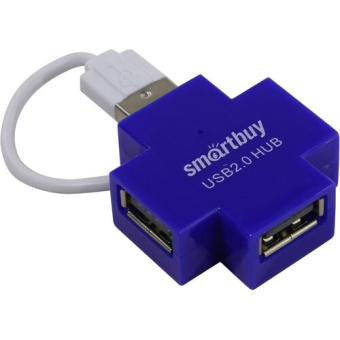 Концентратор USB-A - 4-port USB2.0, Smartbuy SBHA-6900B, голубой
