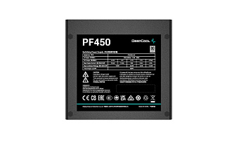 Блок питания 450W Deepcool PF450 (120mm, 20+8pin, 2*8pin, 6*Sata, 2*Molex, 80 PLUS)