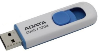Флешка .32Gb ADATA [C008] USB белый-синий